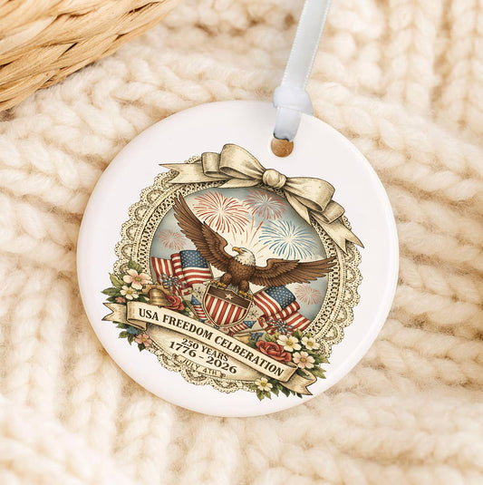 Patriotic Eagle 250 Anniversary America Ornament