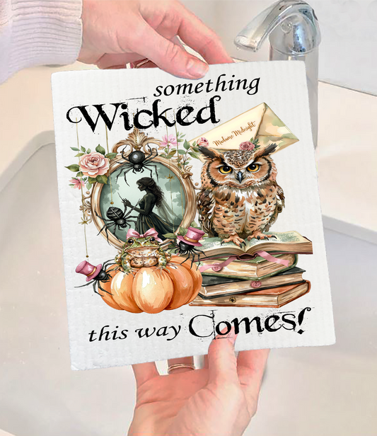 Halloween Something Wicked Comes Swedish Dishcloth (Set of 2)
