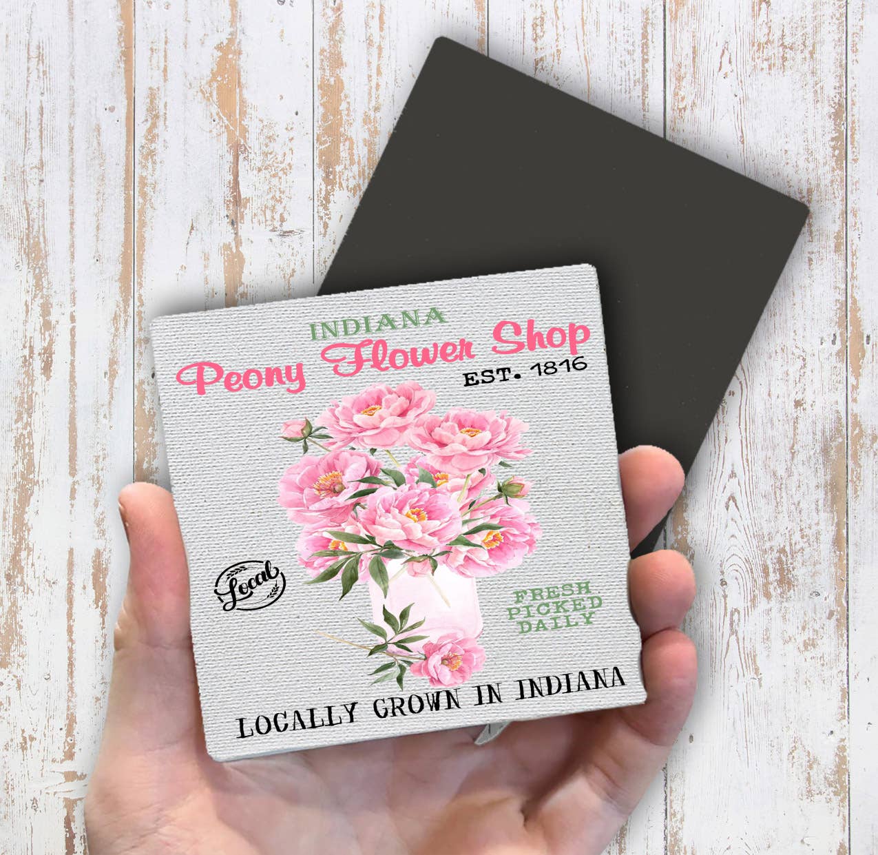 Indiana State Flower Peony Souvenir Magnet Fridge - Sets of 2