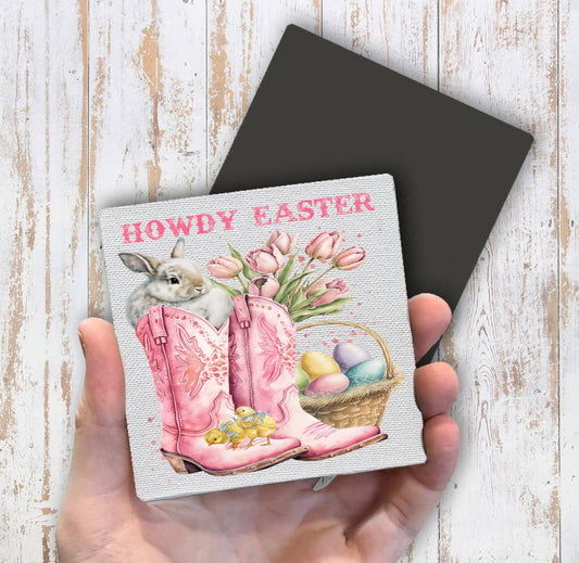 Howdy Easter Cowboy Boots Western Magnet Fridge - Sets of 2