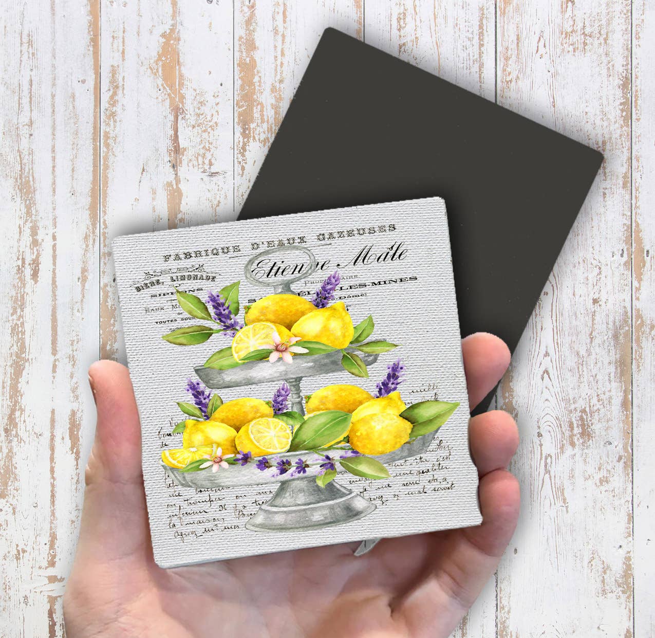 Lemons and Lavender 2 Tier Tray  Magnet Fridge - Sets of 2