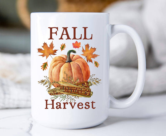 Fall Harvest Pumpkin Corn Coffee Mugs