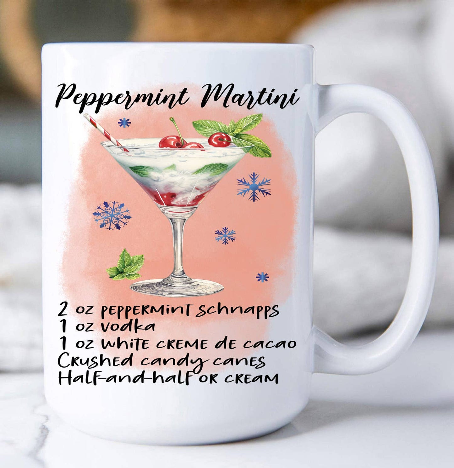 Christmas Cocktail Peppermint Martini Coffee Mug