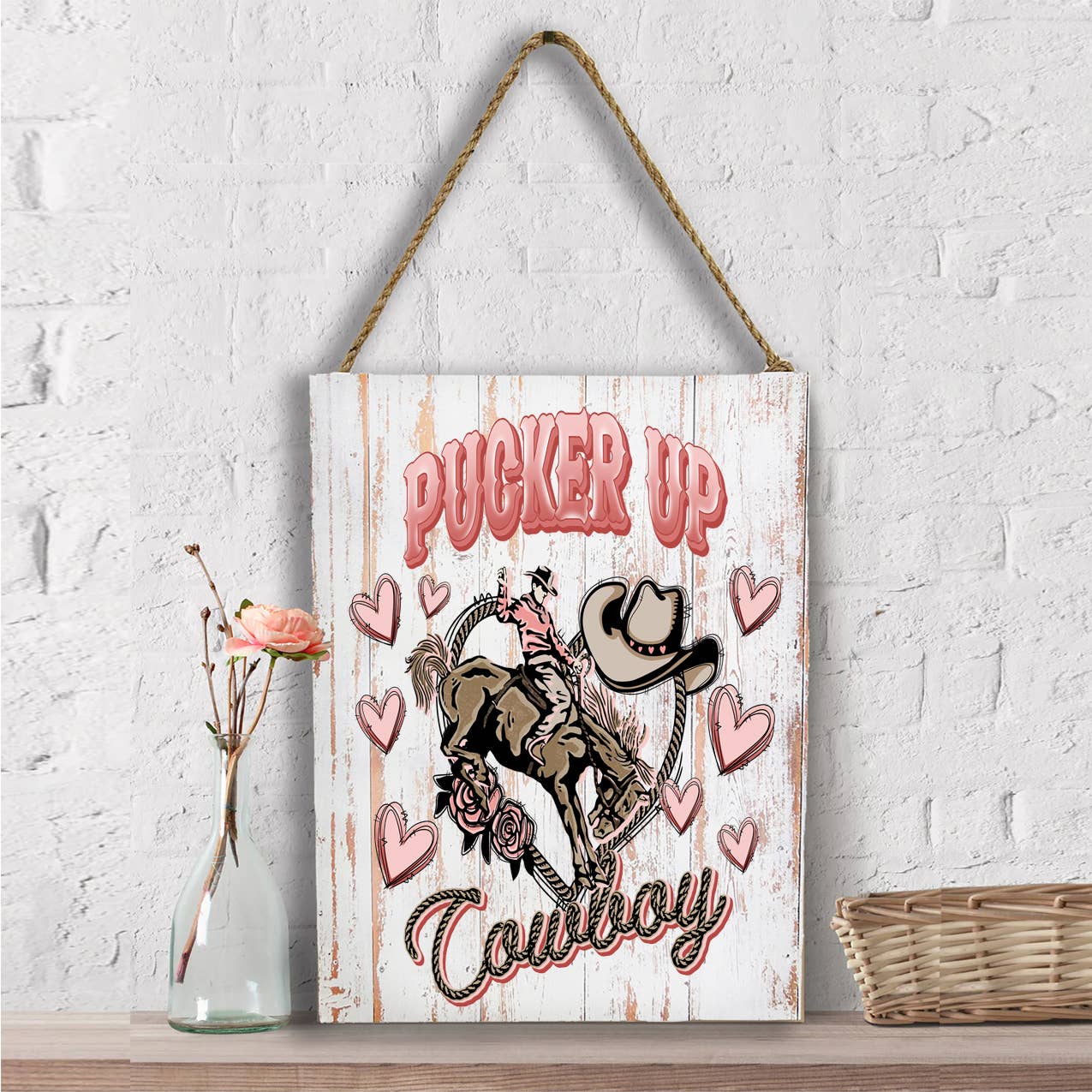 Valentine Pucker Up Cowboy Western Wall Decor