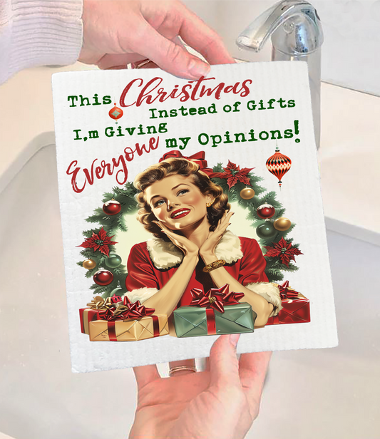 Christmas Funny Gifts My Opinions Swedish Discloth (Set of 2)