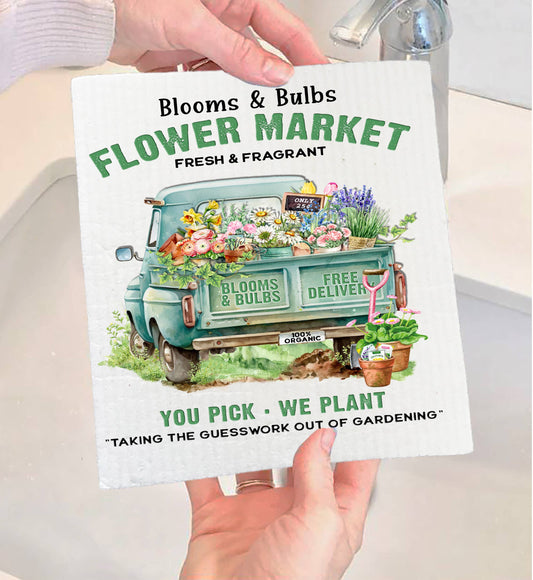 Modern Farmhouse Country Pick up Truck  Swedish Dishcloth-Set of 2