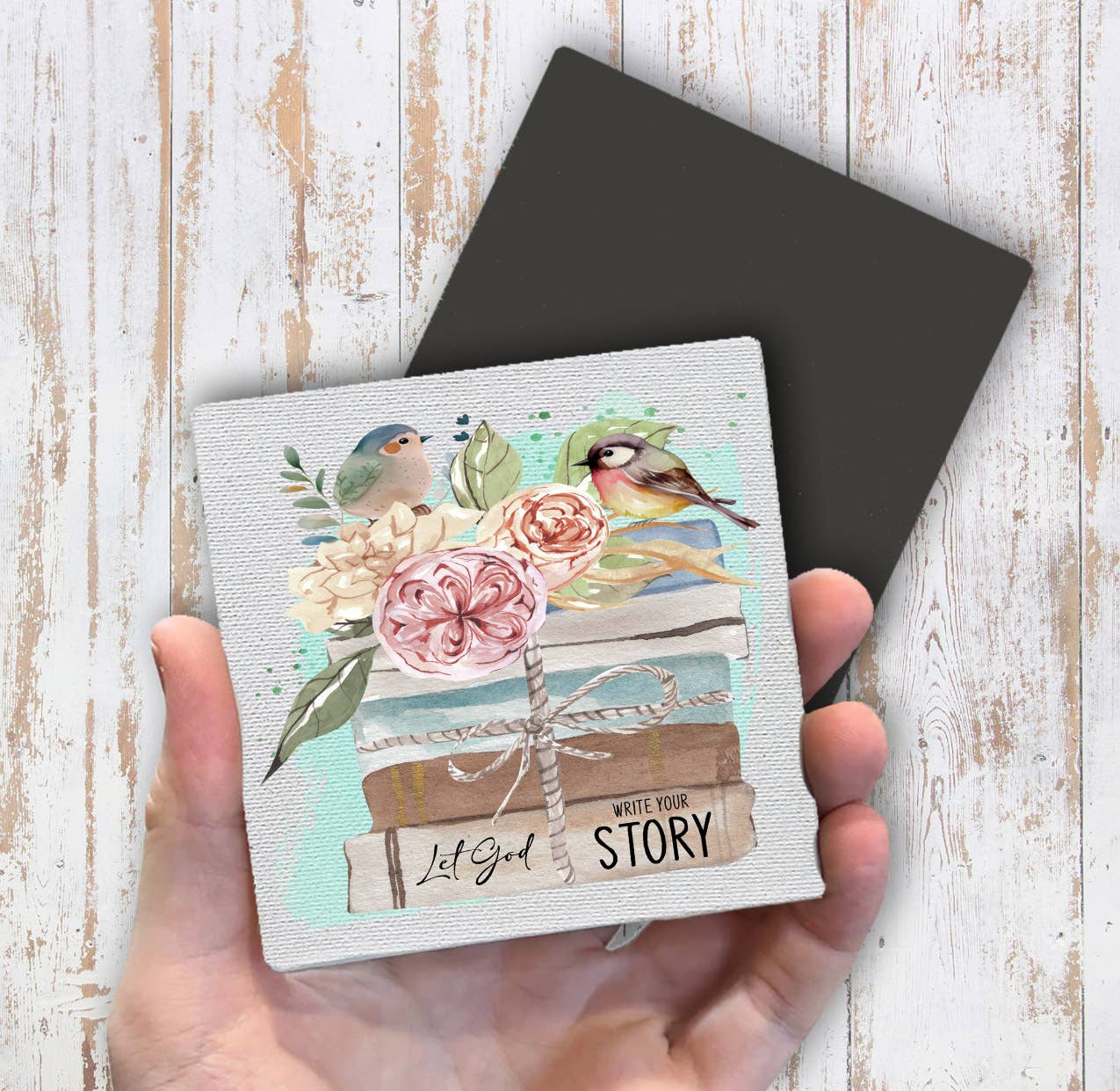 Spiritual Let God White the Story Magnet Fridge - Sets of 2