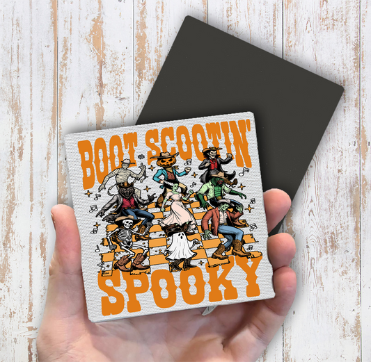 Halloween Boot Scootin Spooky Magnet Fridge (Set of 2)