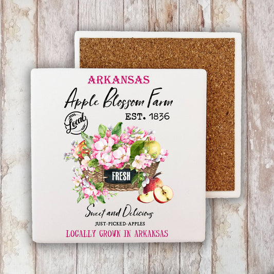 Arkansas State Flower Apple Blossom Stone Coaster