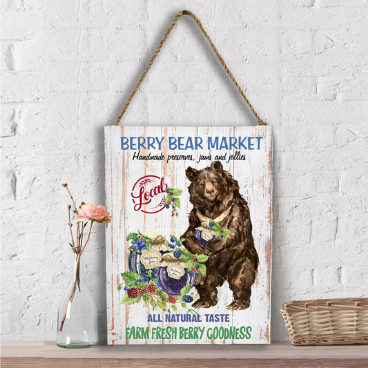 Berry bear Market Jams and Jellies  Wall Decor