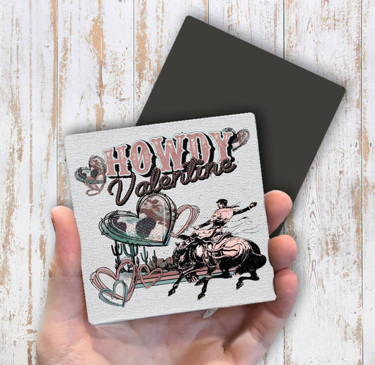 Howdy Valentine Western Cowboy Magnet Fridge - Sets of 2