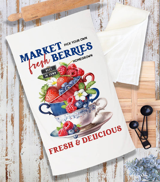 Farmers Market Fresh Berries Terry Cloth Towel