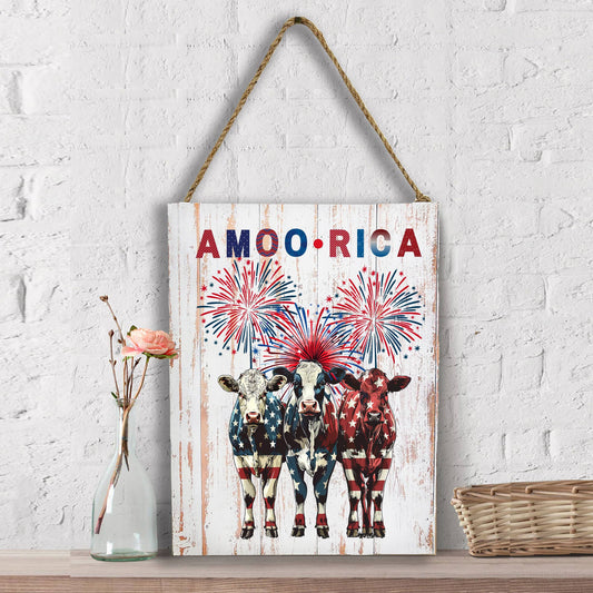Patriotic Cow Amoo-rica Wall Decor