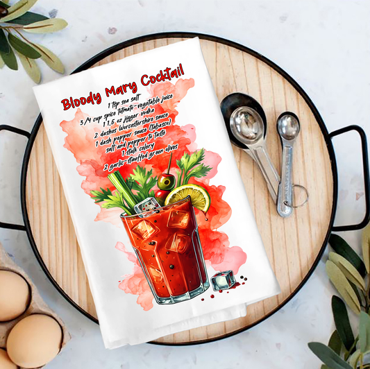 Summer Cocktail Bloody Mary Tea Towel