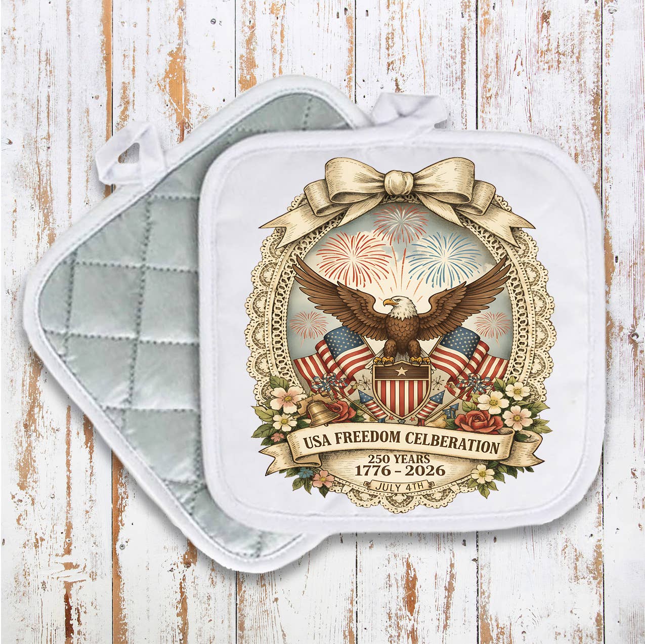Patriotic Eagle 250 Anniversary America Pot Holder