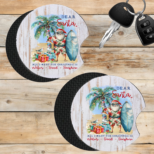 Car Coaster Coastal Dear Santa Christmas Beach