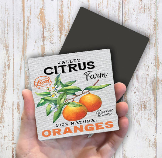 Farm Fresh Citrus Oranges  Magnet Fridge - Sets of 2