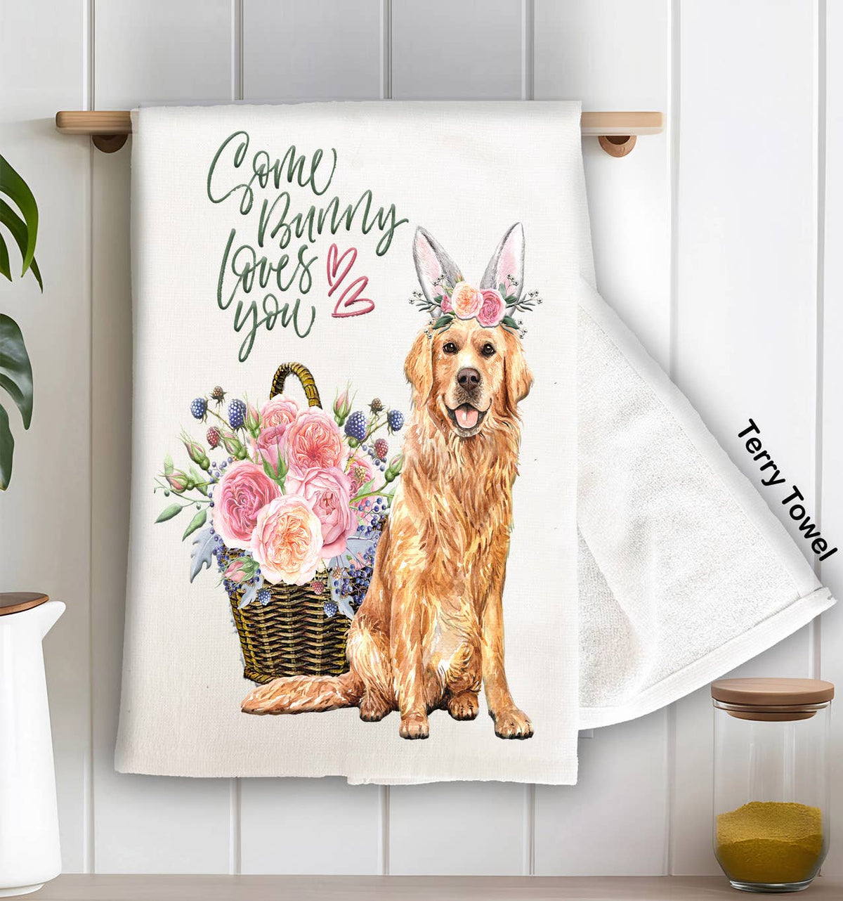 Some Bunny Loves You Lab Dog Kitchen Terry Towel