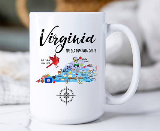 Virginia State Map Souvenir Coffee Mug