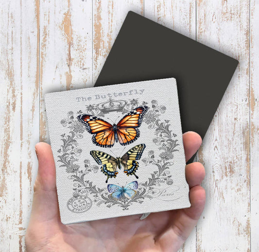 Vintage Butterflies Paris Magnet Fridge - Sets of 2