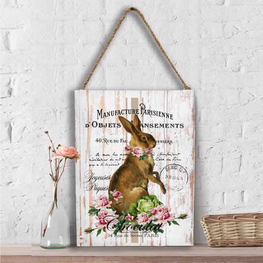 Easter French Easter Bunny  Wall Decor