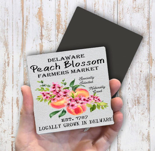 Delaware State Flower Peach Blossom Magnet Fridge - Sets of 2