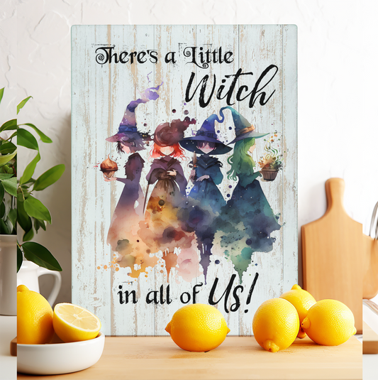 Glass Cutting Board Halloween There's a Little Witch in Us