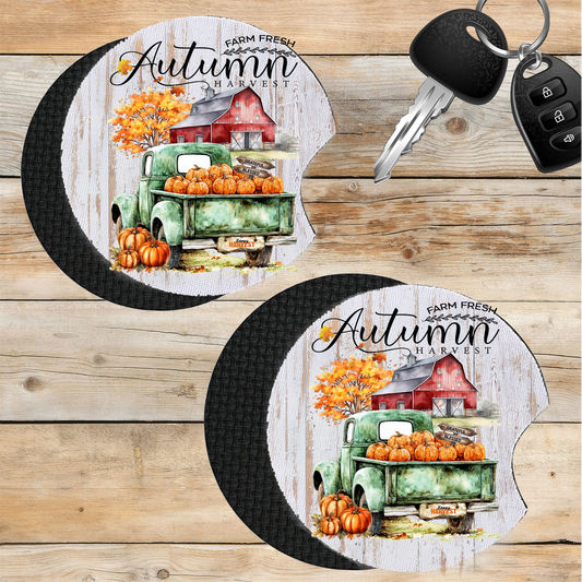Car Coaster  Fall farm Fresh Autumn