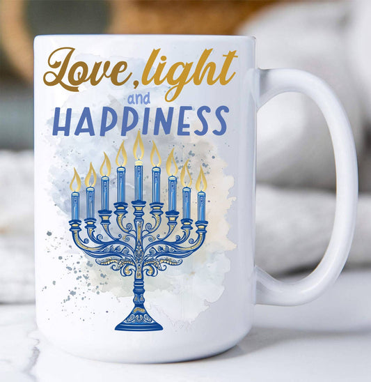 Hanukkah Menorah Love Light Coffee Mug