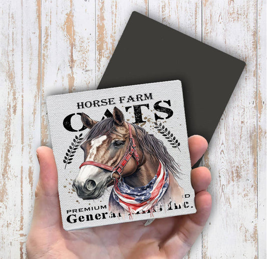 Horse Farm Oats Farmhouse Magnet Fridge - Sets of 2