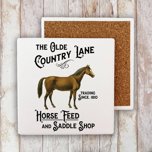 Country Lane Horse Feed  Stone Coaster