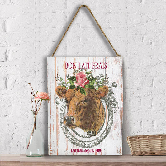 Country Vintage French Farm Cow Wall Decor
