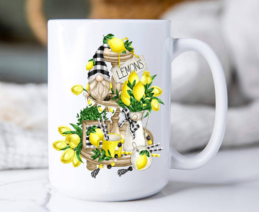 Gnome and Lemons 2 Tier Tray  Coffee Mugs