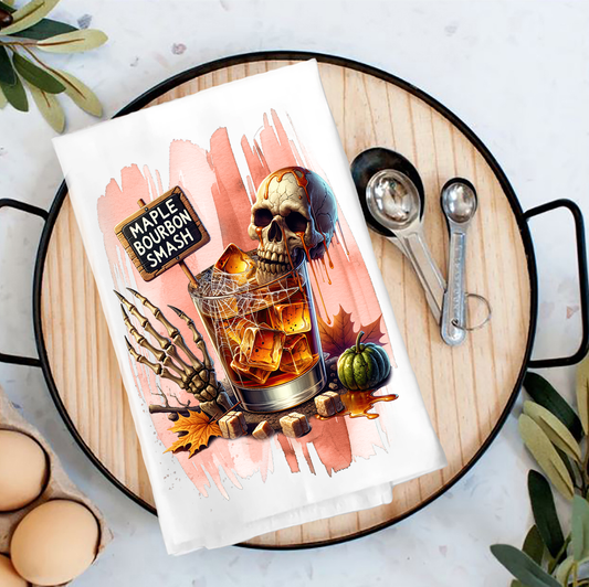 Halloween Maple Bourbon Smash Tea Towel