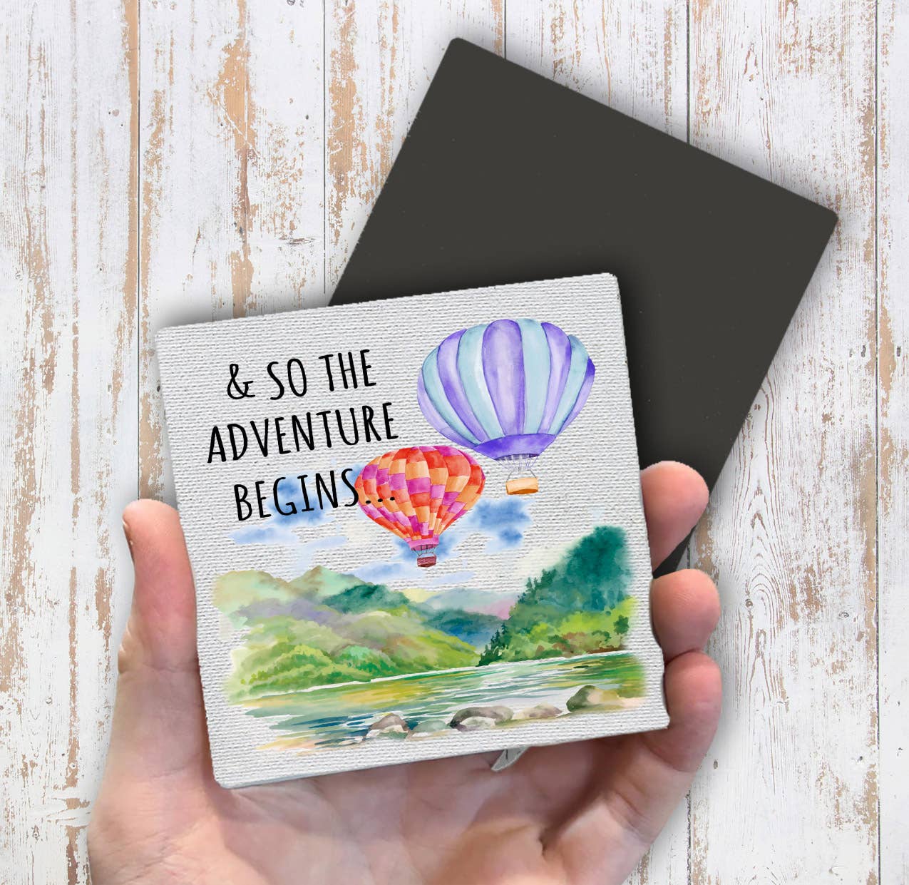 Hot Air Balloons The Adventure Begins Magnet Fridge - Sets of 2