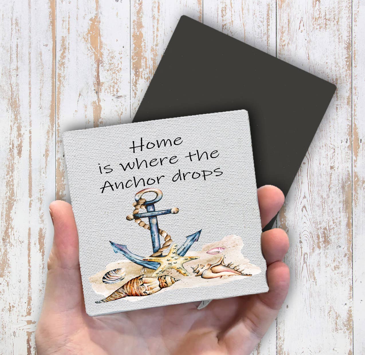 Beach Sea Shells Ocean Anchor Magnet Fridge - Sets of 2