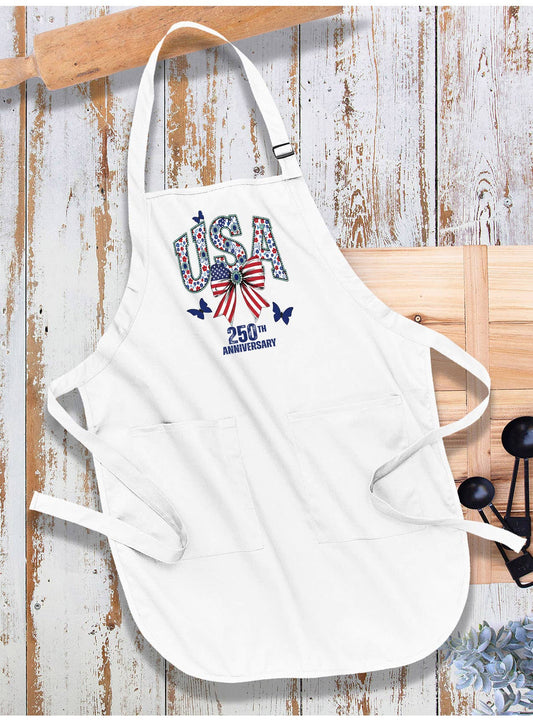 Patriotic USA Bow 250 Anniversary America Apron