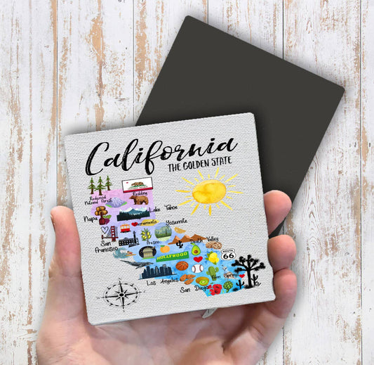 California State Map Souvenir Magnet Fridge - Sets of 2