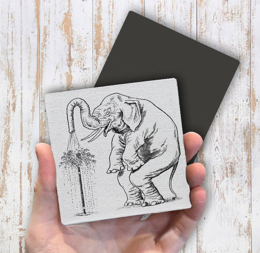 Elephant Watering Tree, Magnet Fridge - Sets of 2