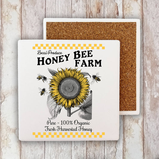 Honey Bee Farms Sunflower Stone Coaster