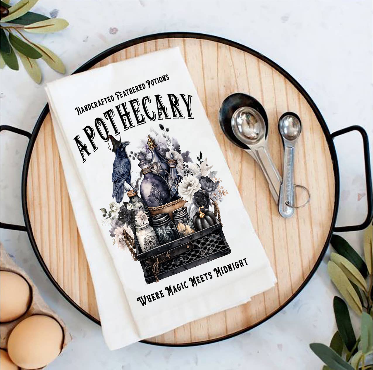 Halloween Apothecary Potions Tea Towel