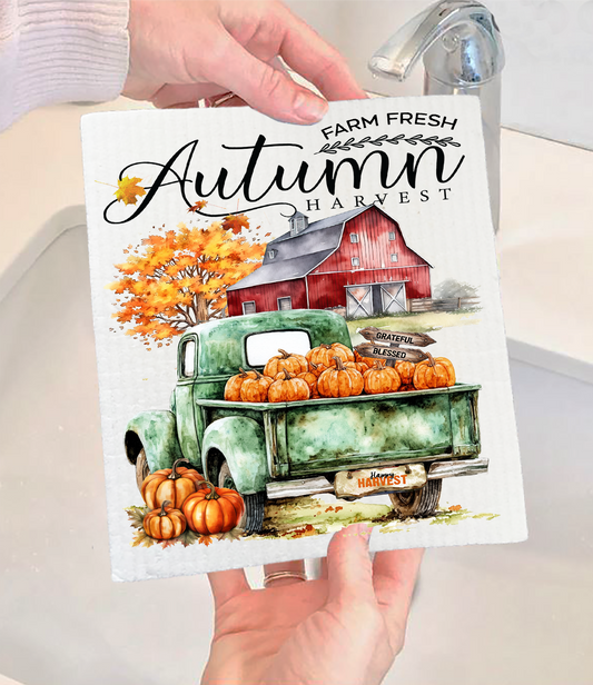 Fall farm Fresh Autumn Swedish Dishcloth (Set of 2)