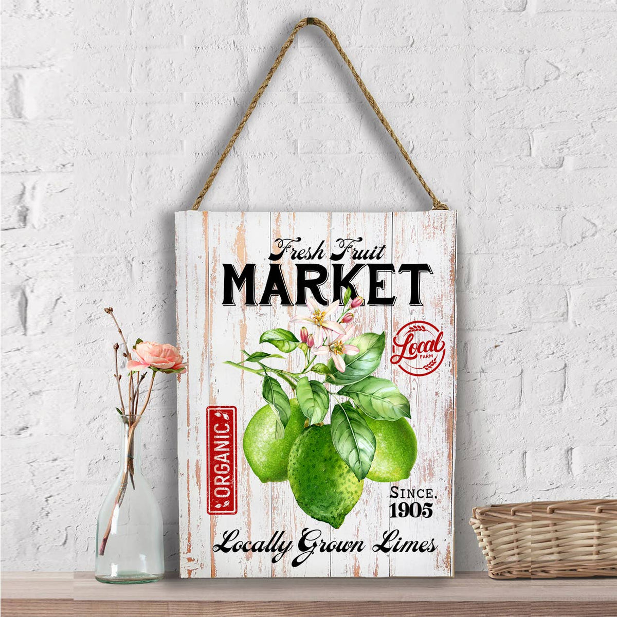 Farmhouse Organic Limes Market  Wall Decor