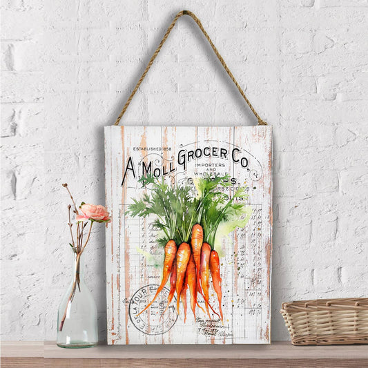 Vintage Farmhouse Carrots Vegetables Wall Decor
