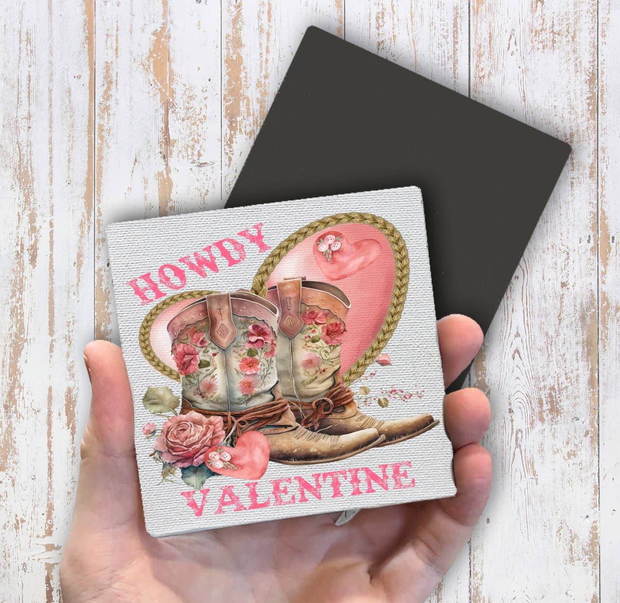 Howdy Valentine Cowboy Boots Magnet Fridge - Sets of 2