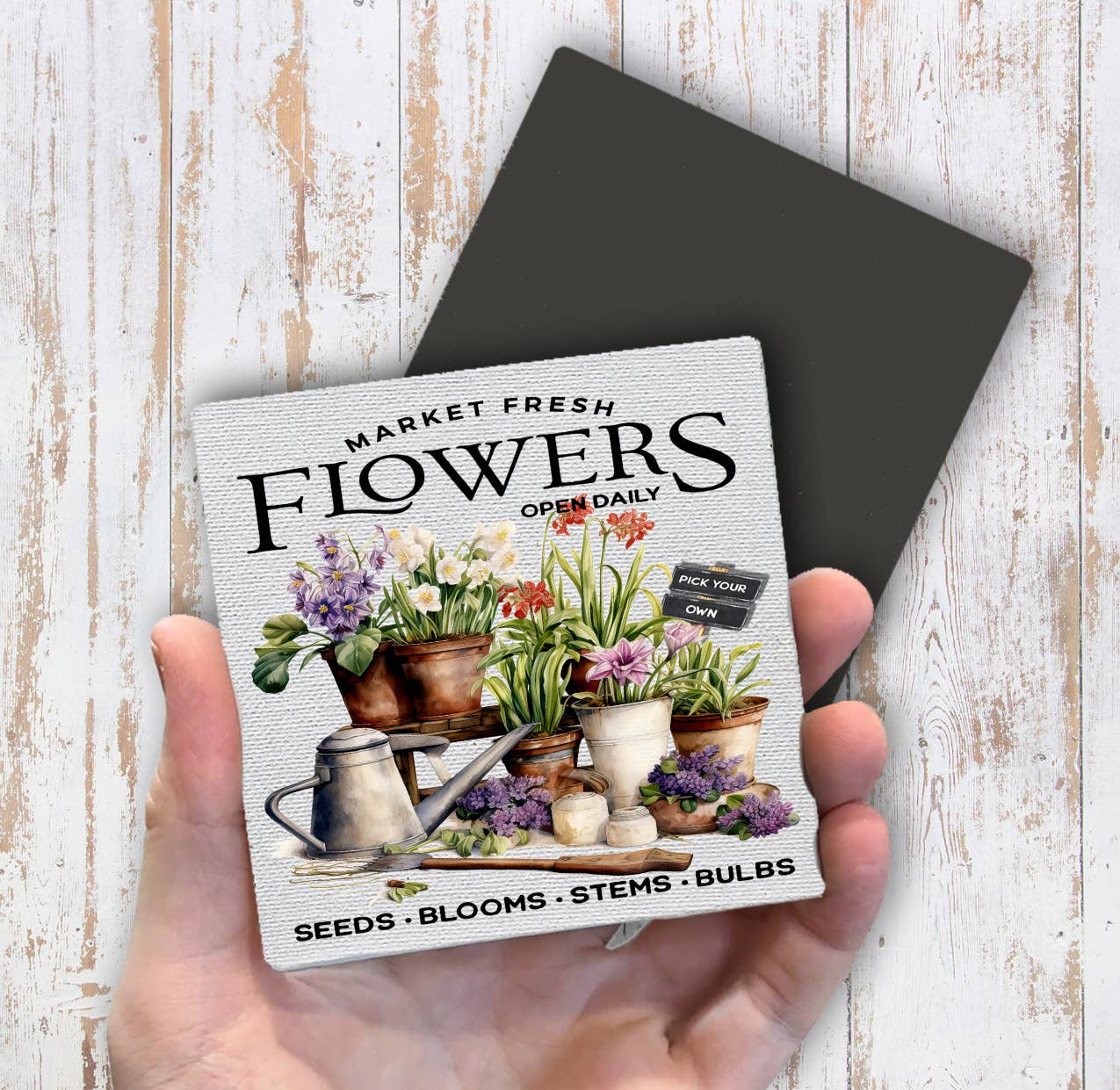 Market Fresh Garden Flowers Magnet Fridge - Sets of 2