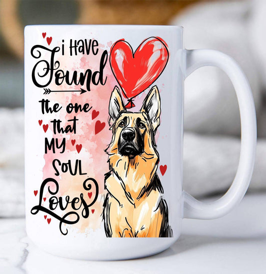 Dog Shepherd Found My Love Valentine Coffee Mug