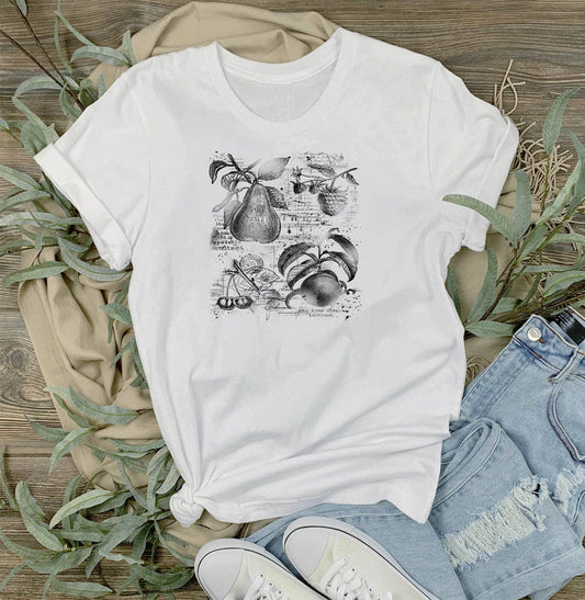 Vintage Shabby Fruits Pears, Cherries T-Shirt