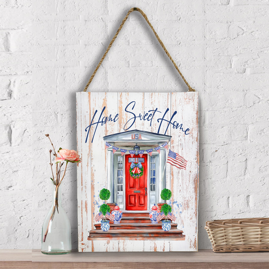Patriotic Red Door Home Sweet Home  Wall Decor