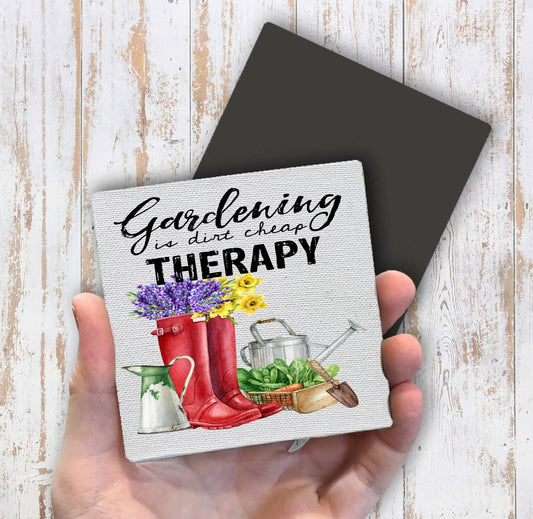 Gardening is dirt cheap Therapy Magnet Fridge - Sets of 2